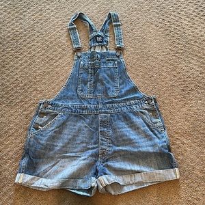 GAP overall denim shorts